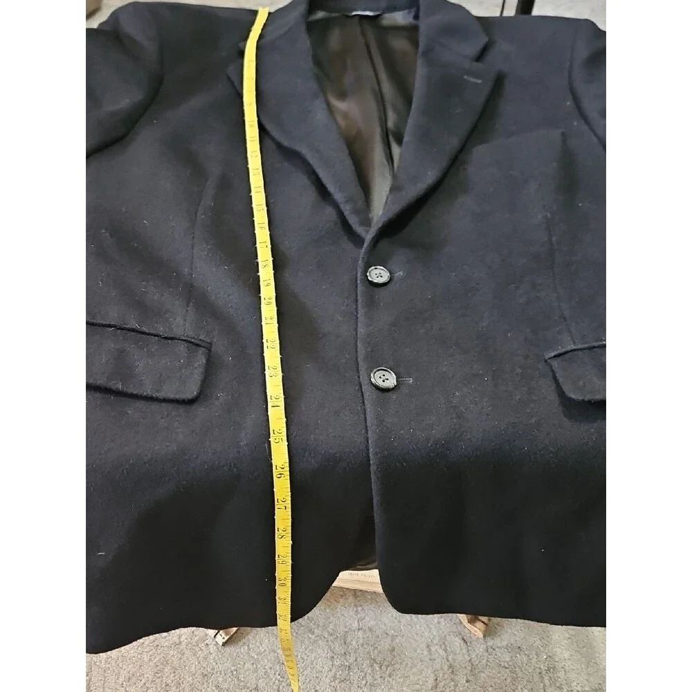 Bill Blass Classic Black 100% Camel Hair Men's Blazer - 44R